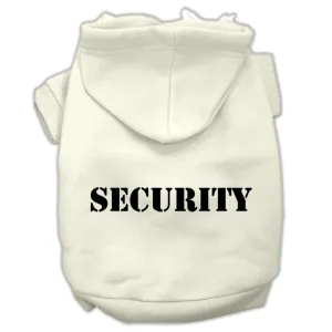 Security Screen Print Pet Hoodies Cream Size w- Black Size text XS (8)