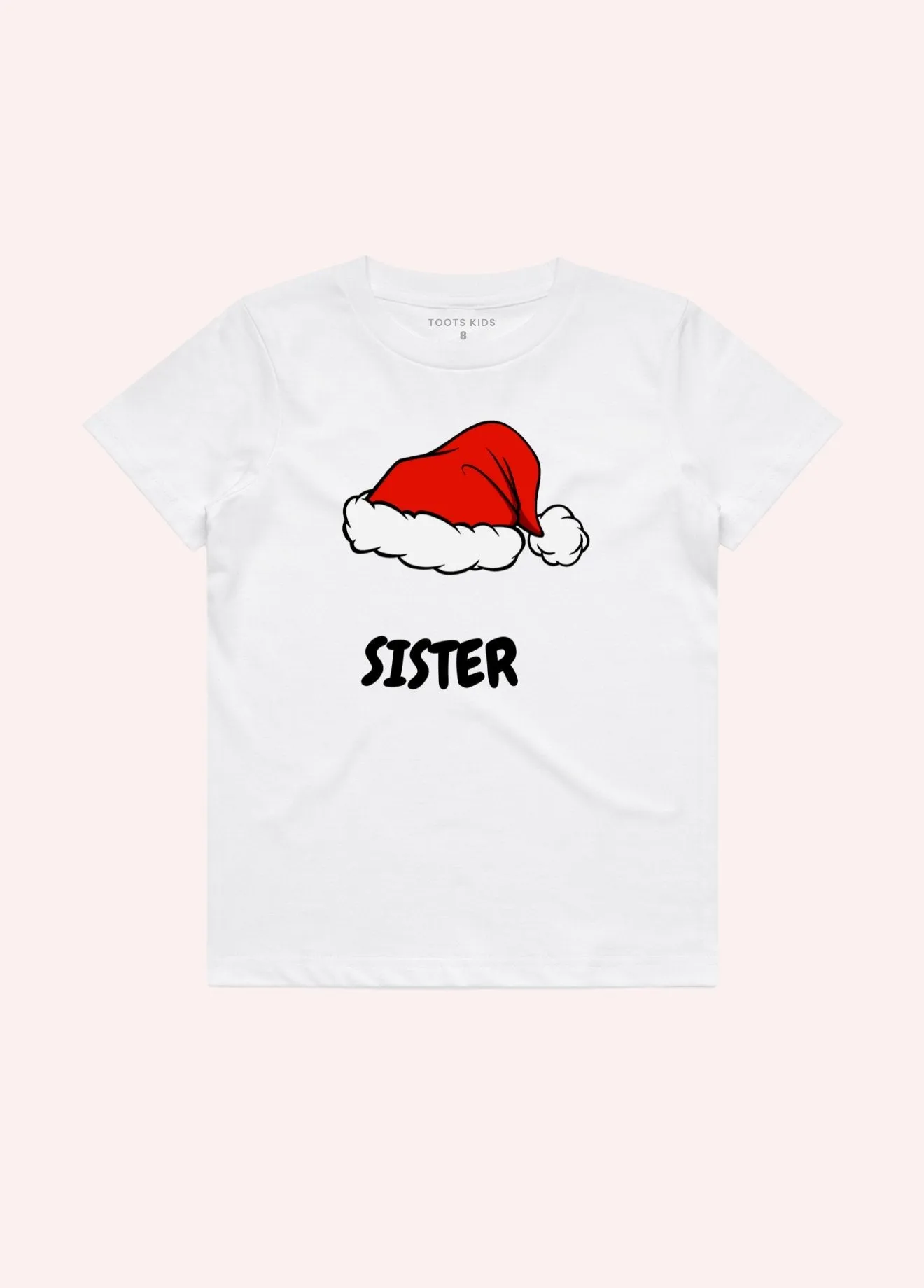 SISTER CHRISTMAS HAT KIDS T-SHIRT