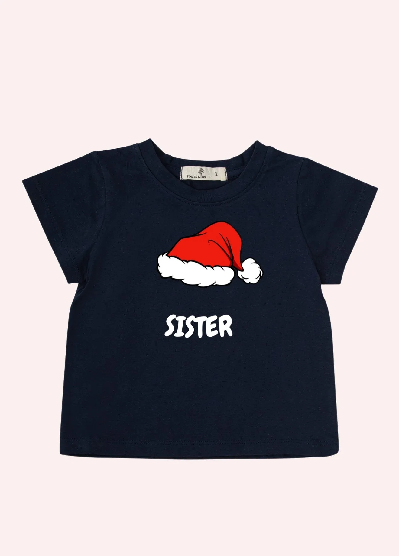 SISTER CHRISTMAS HAT KIDS T-SHIRT