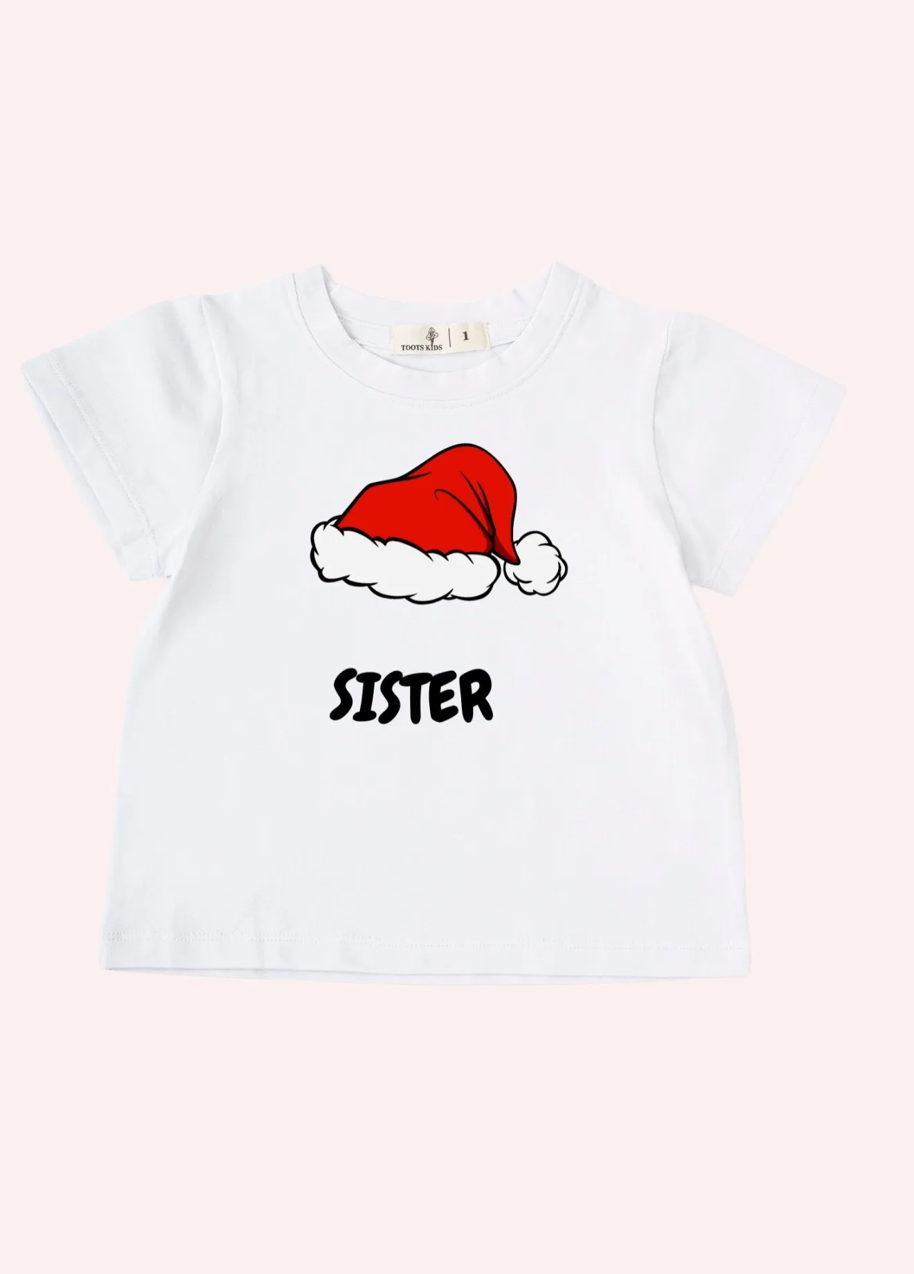 SISTER CHRISTMAS HAT KIDS T-SHIRT
