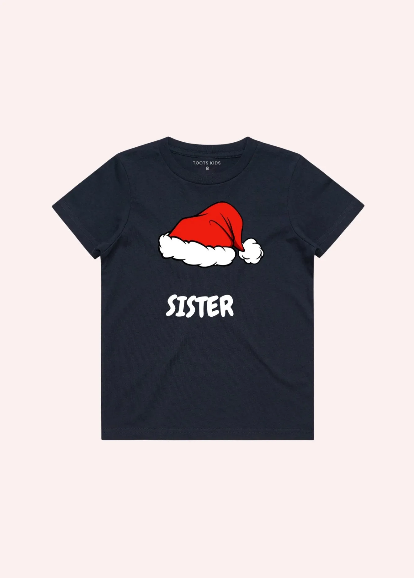 SISTER CHRISTMAS HAT KIDS T-SHIRT