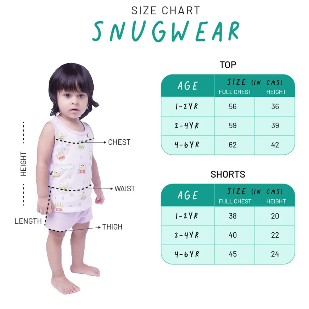 Snugkins 100% Organic Cotton Sleeveless T-Shirts Top and Shorts Set for Kids, Toddlers, Boys and Girl - Set of 1