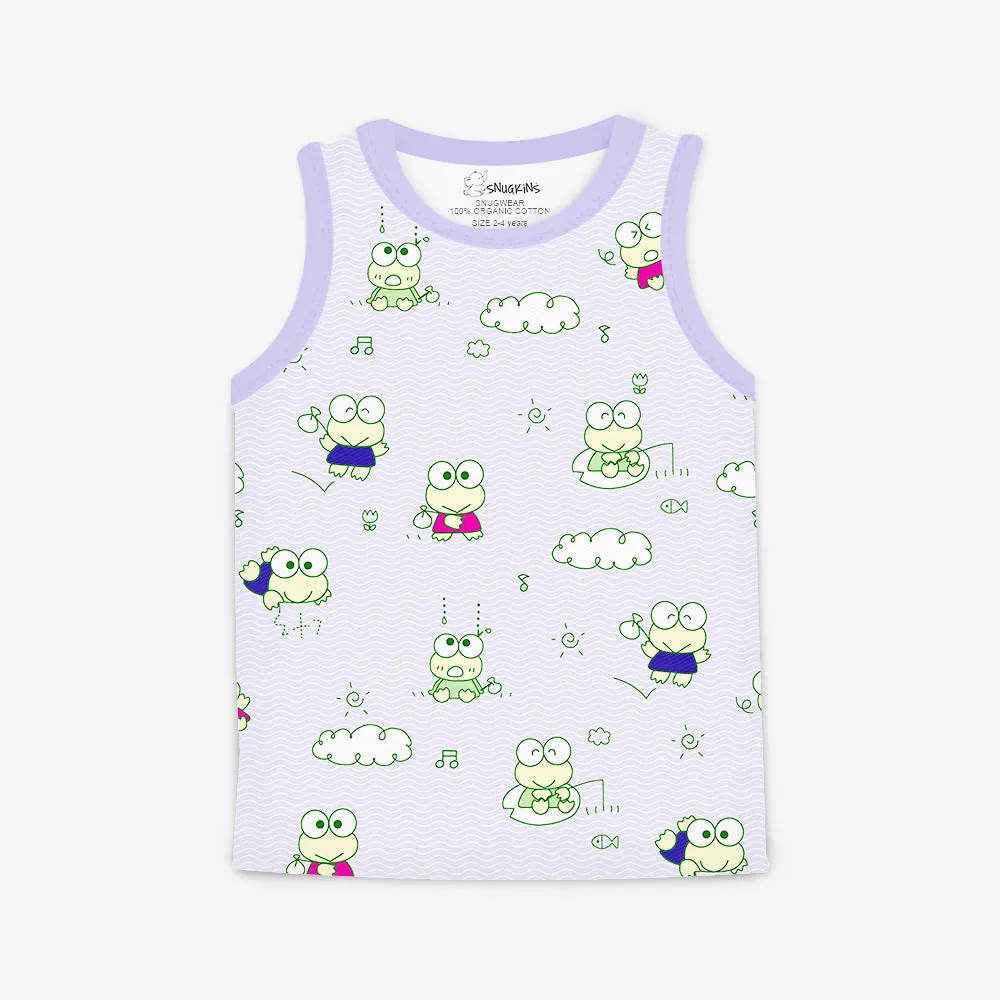 Snugkins 100% Organic Cotton Sleeveless T-Shirts Top and Shorts Set for Kids, Toddlers, Boys and Girl - Set of 1