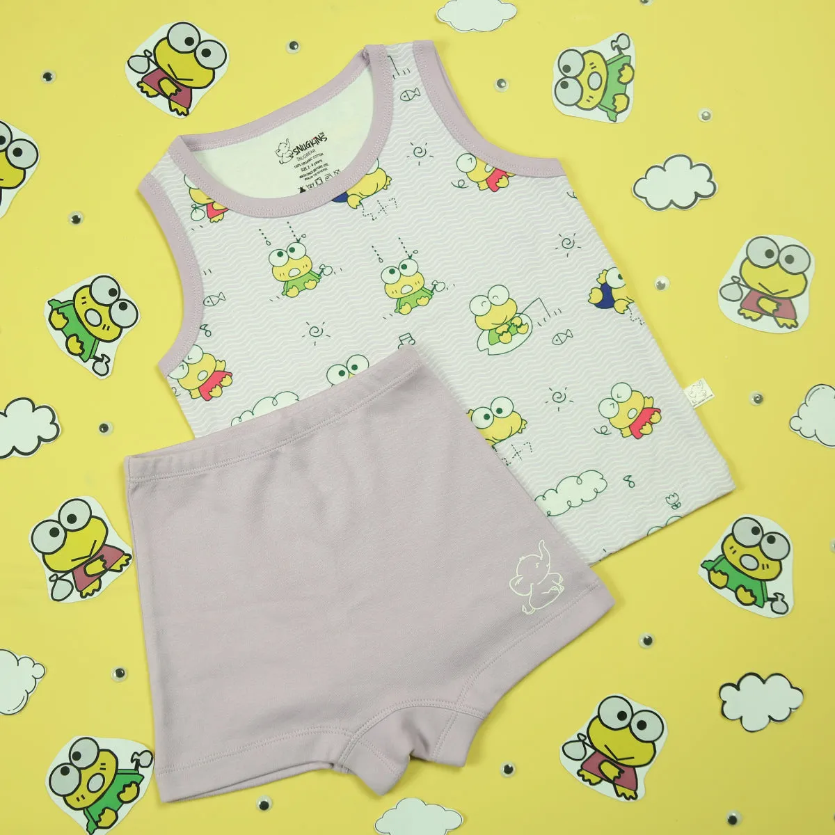 Snugkins 100% Organic Cotton Sleeveless T-Shirts Top and Shorts Set for Kids, Toddlers, Boys and Girl - Set of 1