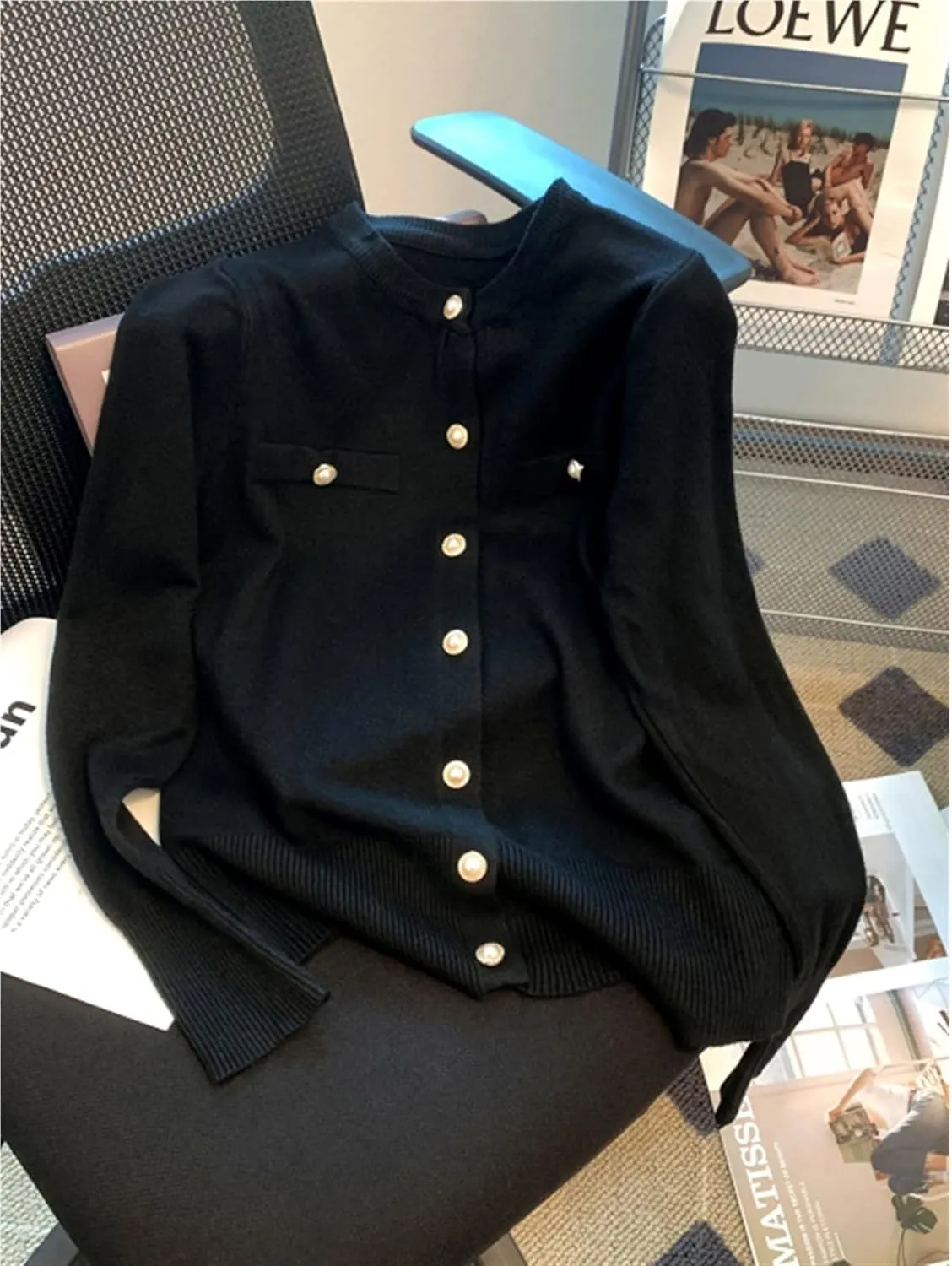 Women's Cardigans Pearl Button Women's Cardigan Sweater 486109